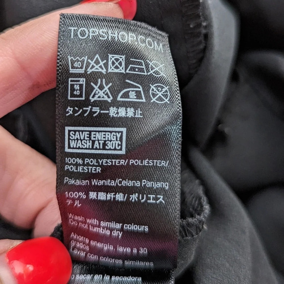 Topshop Women’s Black Wrap Front Casual Pull Up Pants Jogger Size 2 - Picture 10 of 11